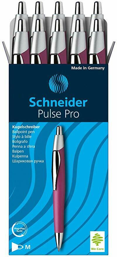 Schneider Pulse Pro Ballpoint Pens, Pack of 10, Med, Black Ink