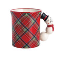 Snowman Tartan Figural Handle Mug