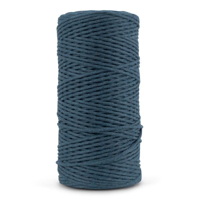SOFT COTTON CORD ZERO WASTE 2 MM - 1 SINGLE STRAND - OCEAN TEAL
