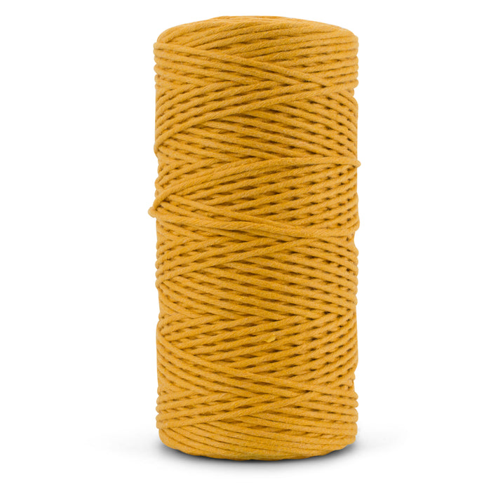 SOFT COTTON CORD ZERO WASTE 2 MM - 1 SINGLE STRAND - OCHER