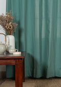 Solid aqua blue 100% cotton plain curtain for bedroom - Room darkening - Single Piece