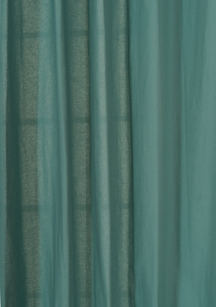 Solid aqua blue 100% cotton plain curtain for bedroom - Room darkening - Single Piece