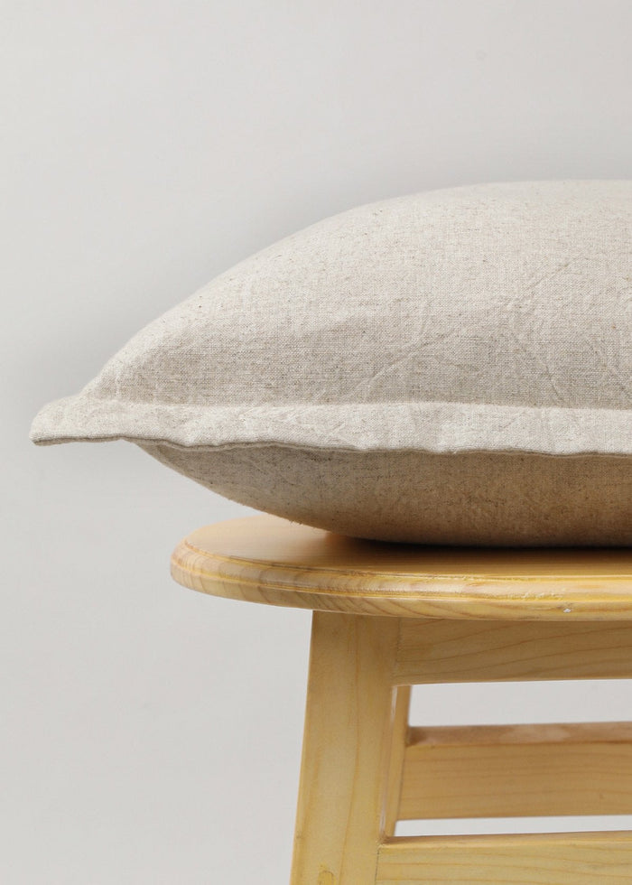 Solid Beige Linen plain cushion cover for sofa