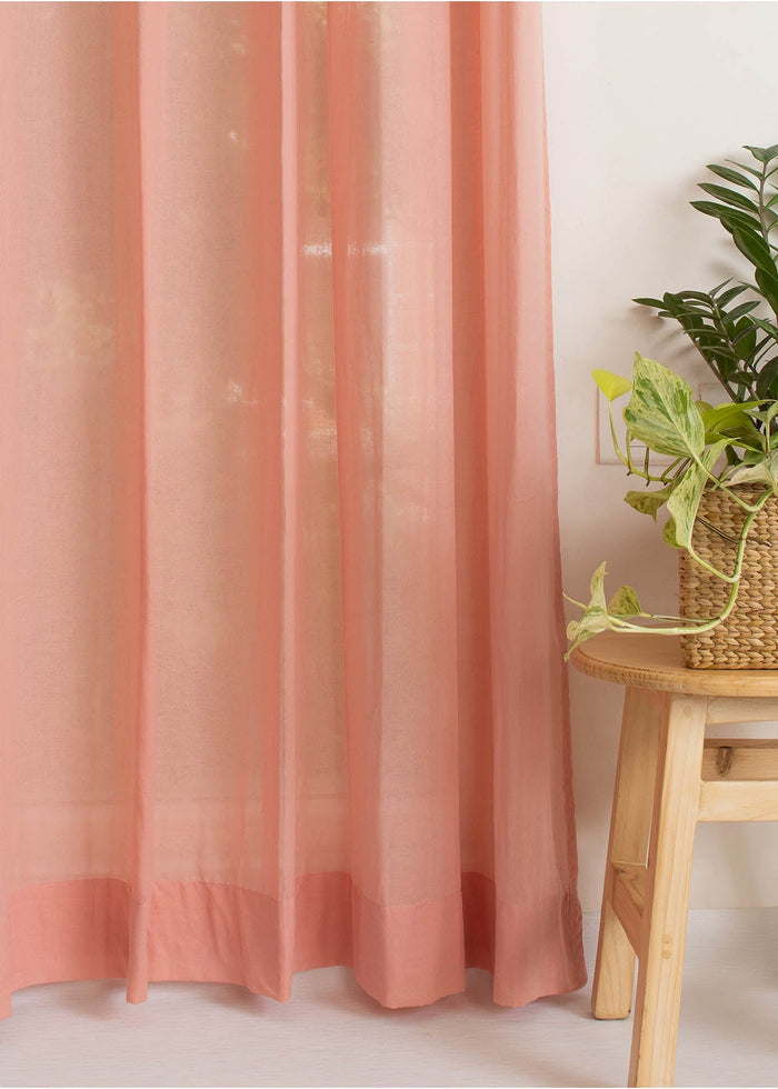 Solid clay sheer Fabric - Rust