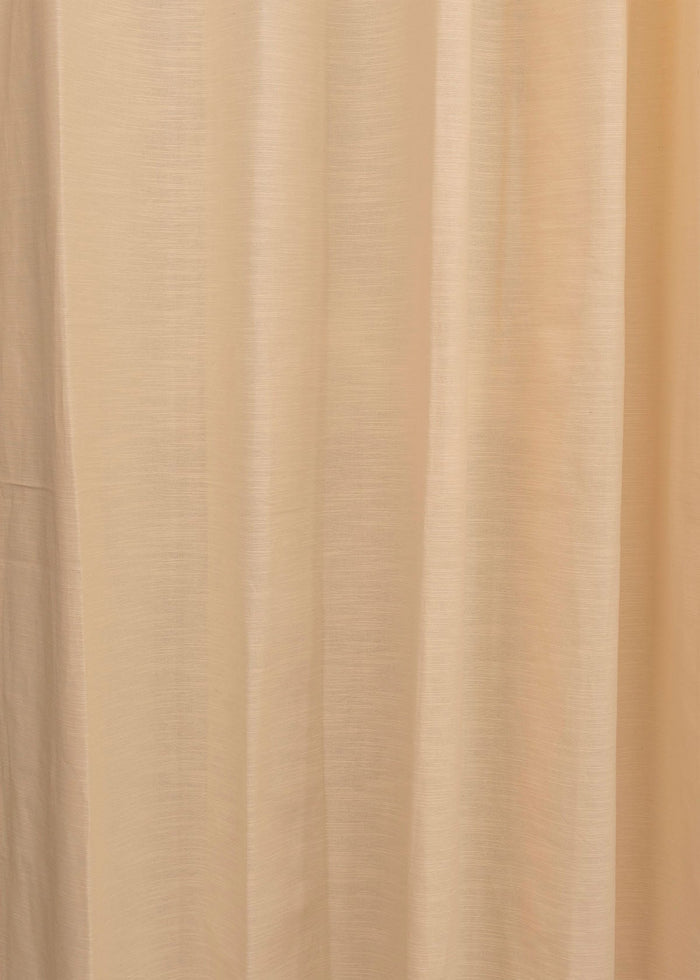 Solid Cream 100% cotton plain curtain for bedroom - Light Reduction - Single Piece