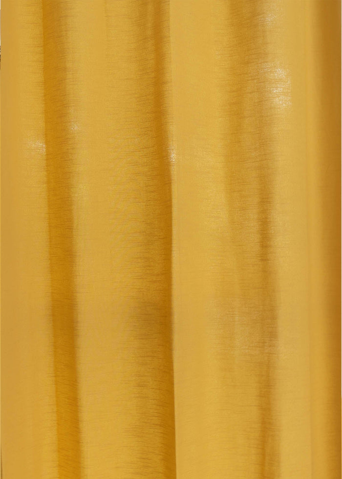 Solid Mustard 100% cotton plain curtain for bedroom - Room darkening - Single Piece