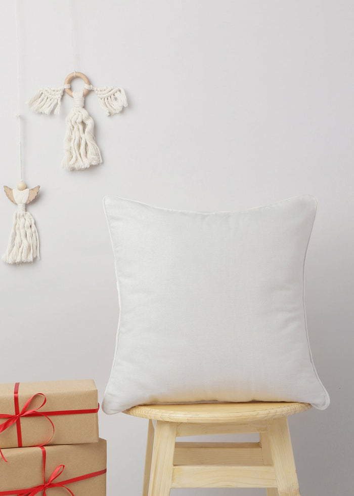 Solid Off white 100% cotton plain cushion cover for sofa