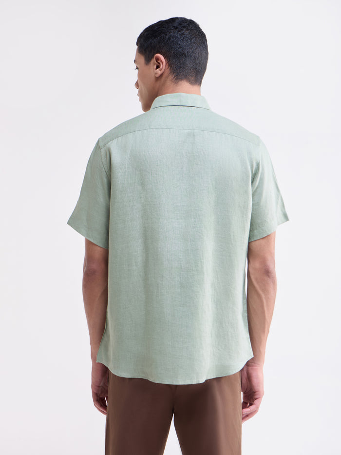 Solid Regular Fit Shirt - Green t4option_0