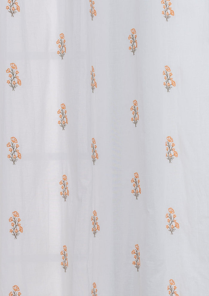 Spring premium 100% cotton floral fabric for sheer curtain