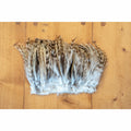 Natural mottled brown and black long rooster saddle feathers for fly tying