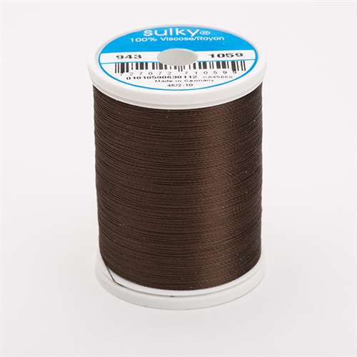 Sulky 40 wt 850 Yard Rayon Thread - 943-1059 - Dark Tawny Brown