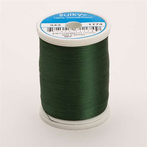 Sulky 40 wt 850 Yard Rayon Thread - 943-1174 - Dk Pine Green