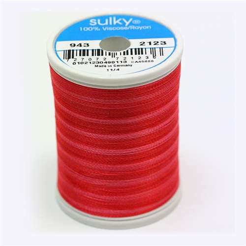 Sulky 40 wt 850 Yard Rayon Thread - 943-2123 - Reds Var.