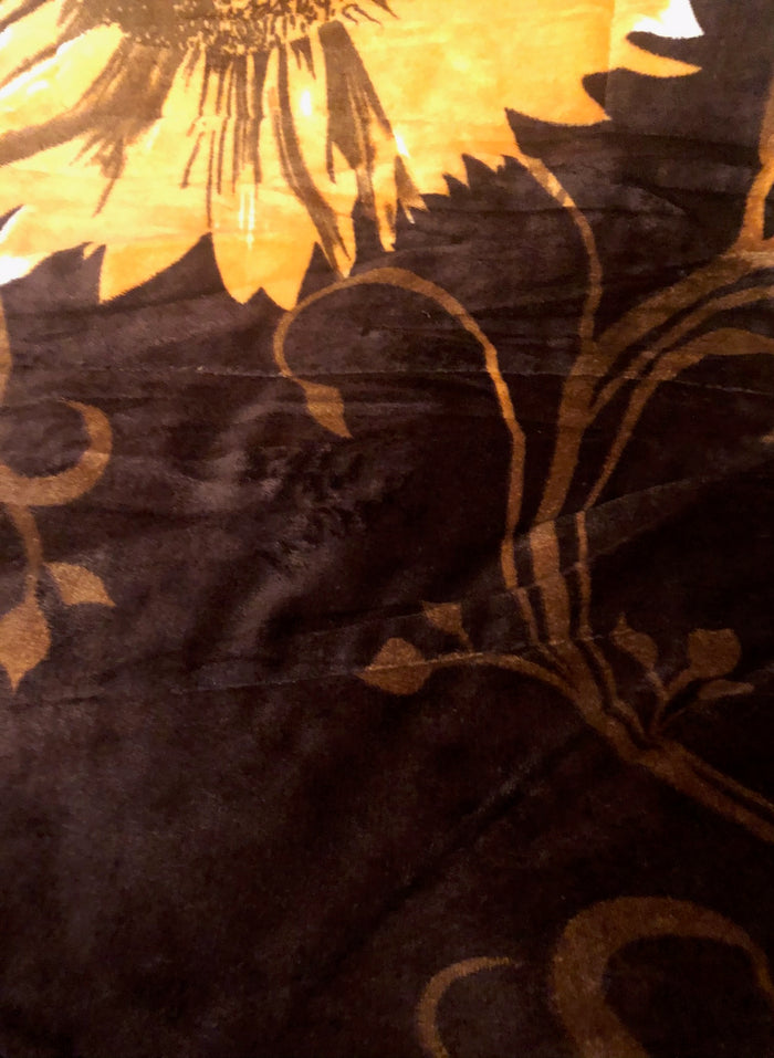 SUNFLOWERS BLANKET WITH SHERPA VERY SOFTY THICK AND WARM 3 PCS KING SIZE