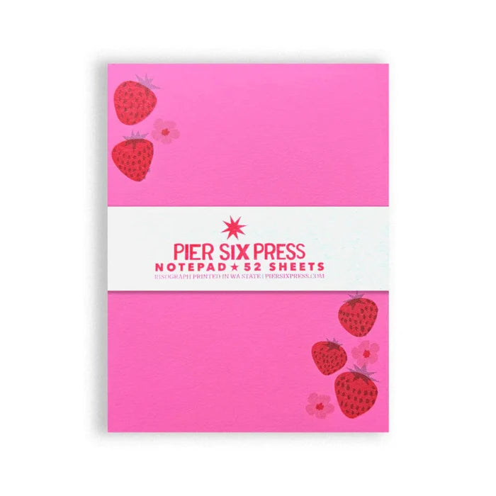 Sweet Strawberry Risograph 'Little Jotter' Notepad