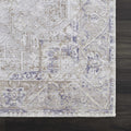 Traditional Design Brown, Violet and Beige Low pile Multi Size Area Rug - The Rug Decor