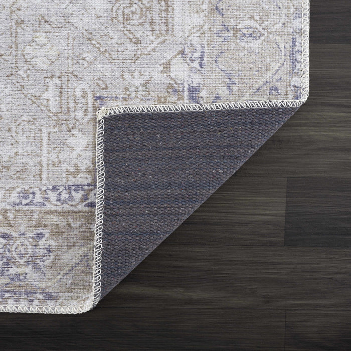 Traditional Design Brown, Violet and Beige Low pile Multi Size Area Rug - The Rug Decor