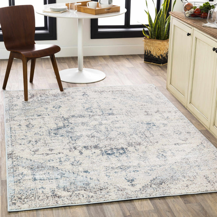 Traditional Heriz Design Beige, Blue and Brown Medium Pile Area Rug - The Rug Decor