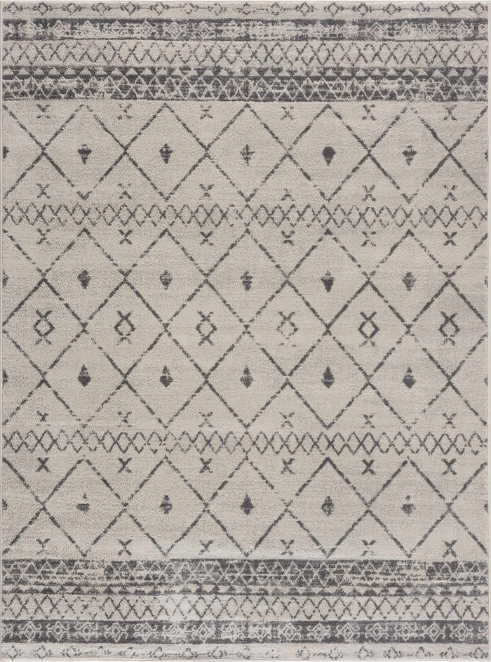 Traditional Moroccan Style Beige, Gray, Ivory Medium Pile Multi Size Area Rug - The Rug Decor