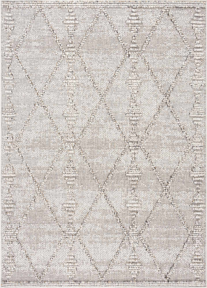 Traditional Tribal Design Beige Medium Pile Outdoor Area Rug - The Rug Decor