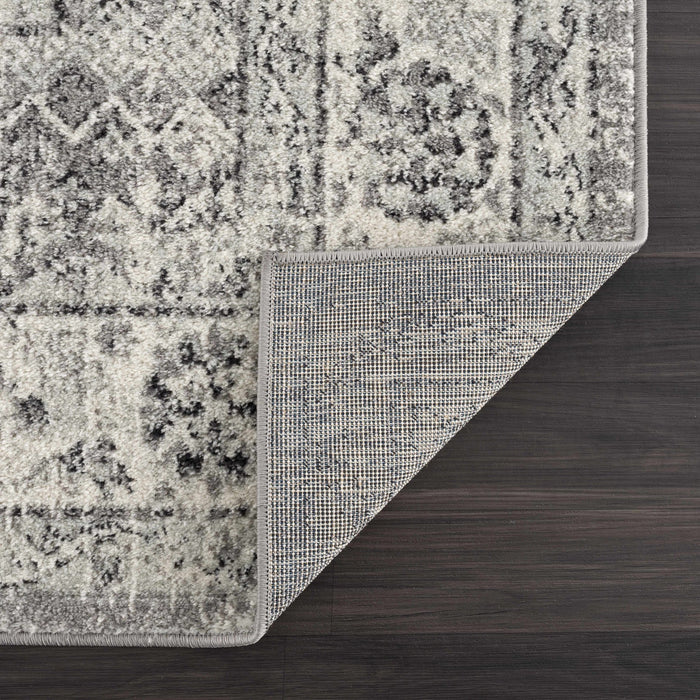 Traditional Turkish Deign Ivory, Gray and Black Style Low Pile Area Rug - The Rug Decor