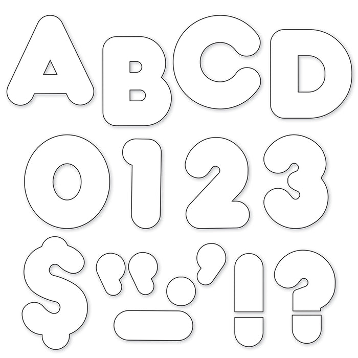 Trend Ready Letters, 4", White, Casual, Capital Letters (T-1567)