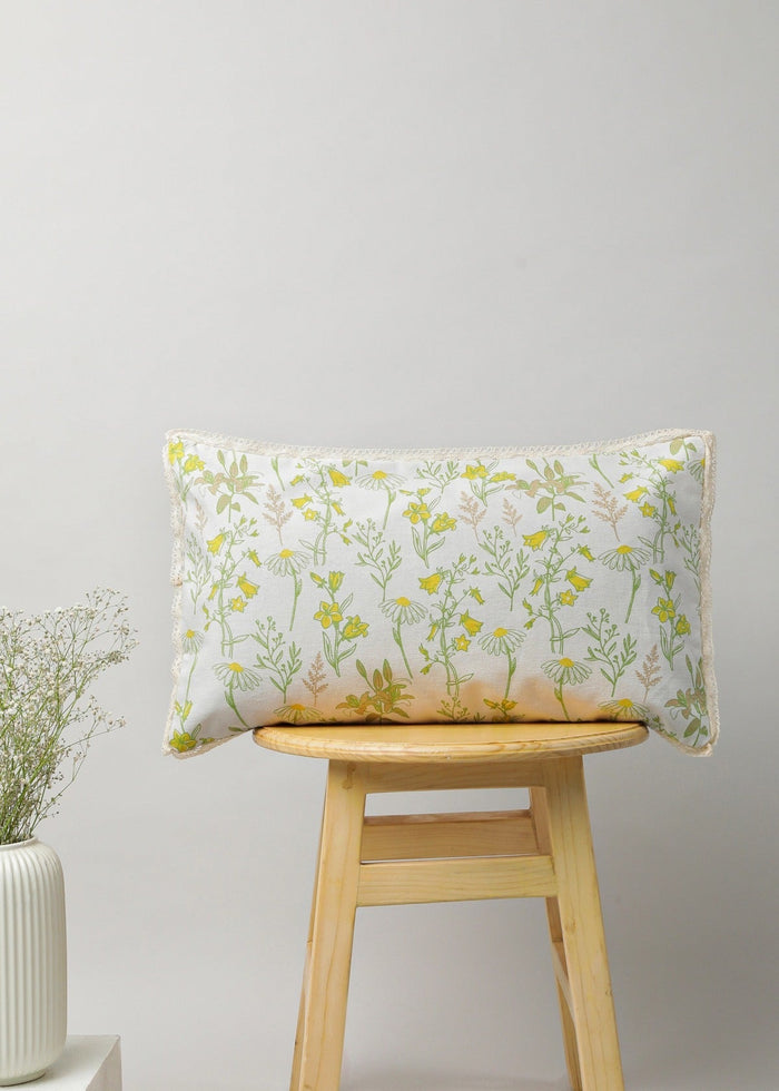 Tulip Garden 100% cotton floral cushion cover for sofa - Multicolor
