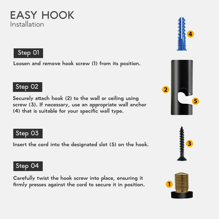 'V' Ceiling Hook for Fabric Cable