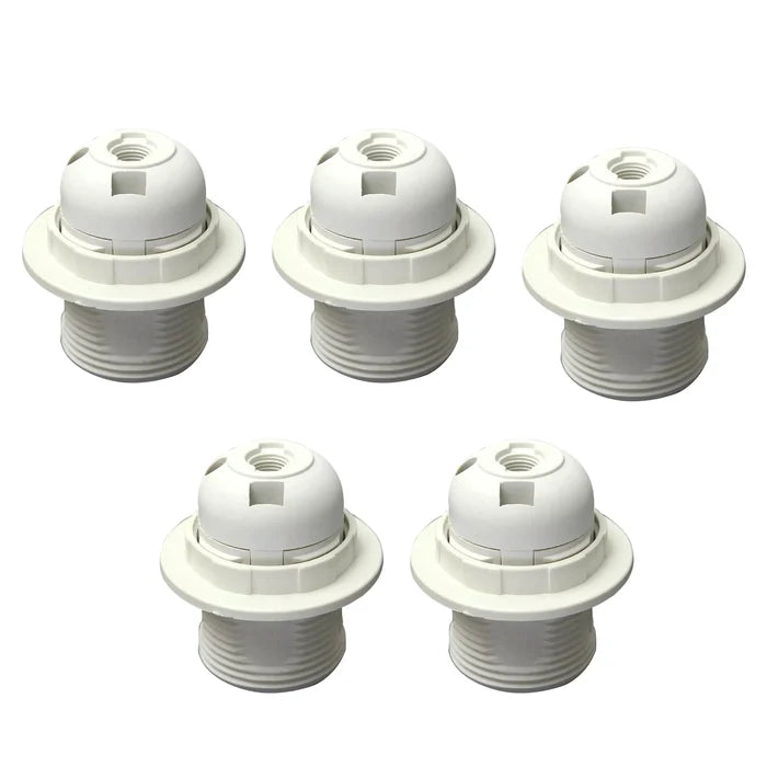 Vintage E27 Bulb Holder Pendant Socket Black 5 Pack ~4368