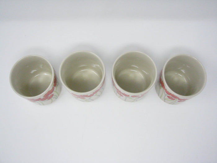 edgebrookhouse - Vintage Otagiri Tea or Sake Cups with Orange Tulips - Set of 4