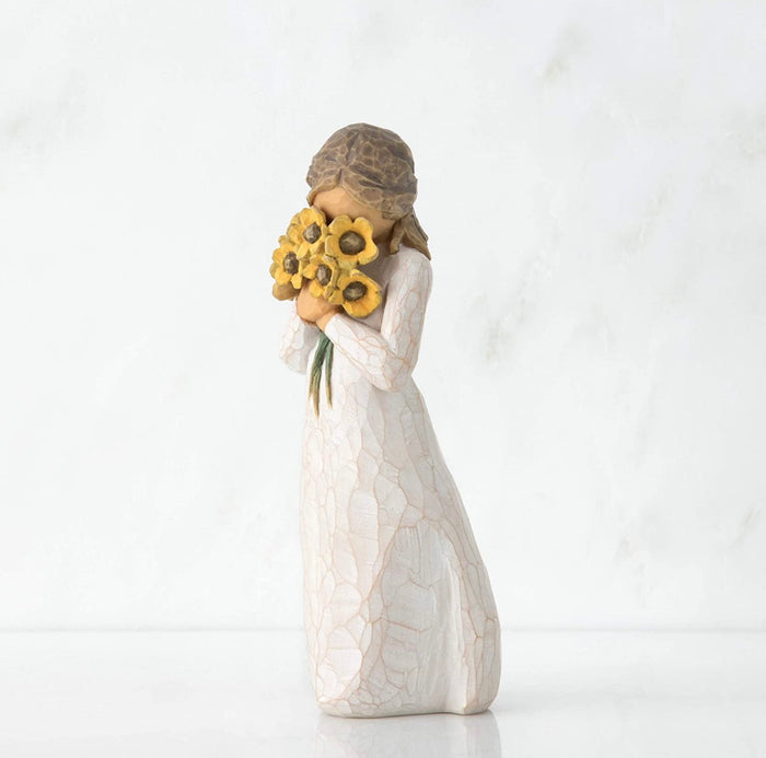 WARM EMBRACE FIGURE SCULPTURE HAND PAINTING WILLOW TREE BY SUSAN LORDI