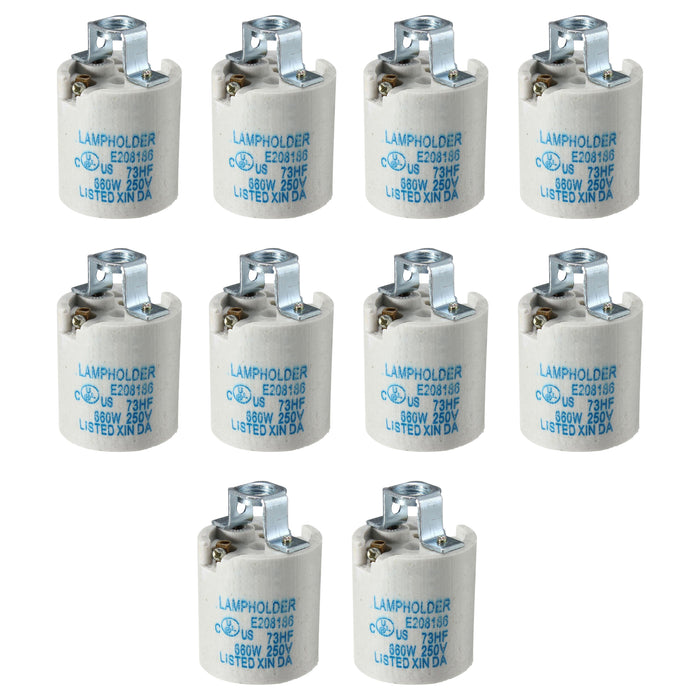 White Ceramic E27 Lamp Holder