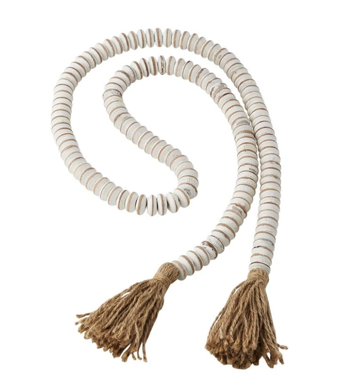 White Wood Bead Garland