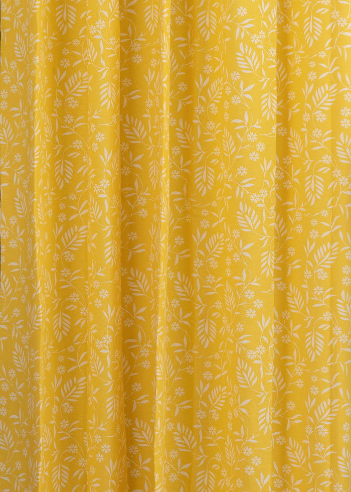 Yellow Daisy printed cotton Fabric - Yellow