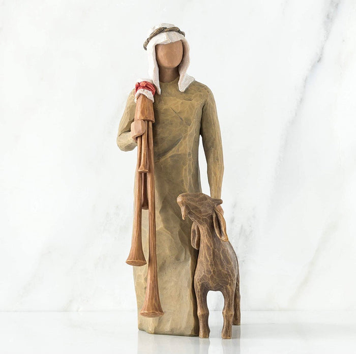 ZAMPOGNARO FIGURE SCULPTURE HAND PAINTING WILLOW TREE BY SUSAN LORDI